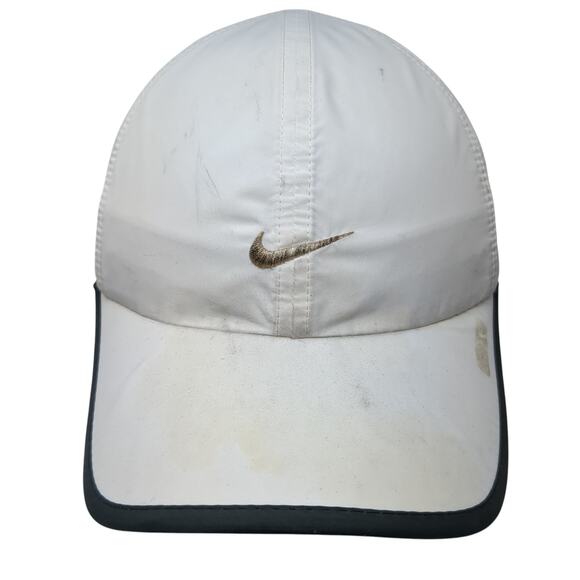 Nike Swoosh Strapback Baseball Hat White One Size Embroidered Outdoor - Picture 1 of 8
